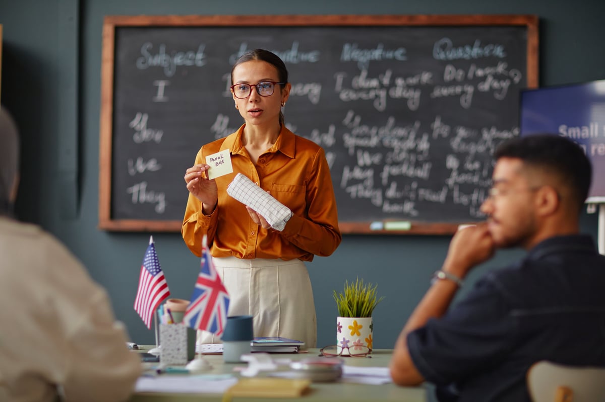 Language academy classroom